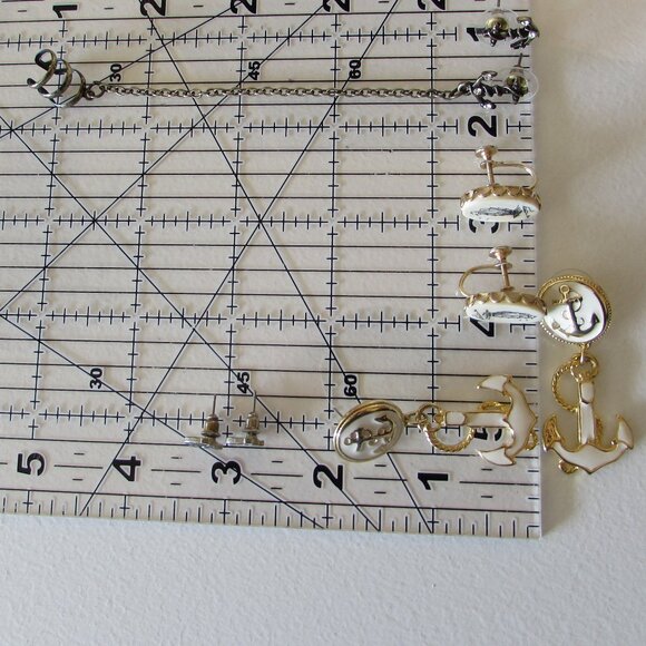 Nautical/Anchor Themed Earring - 4 Pairs - Pierced/Screwback - Picture 15 of 15